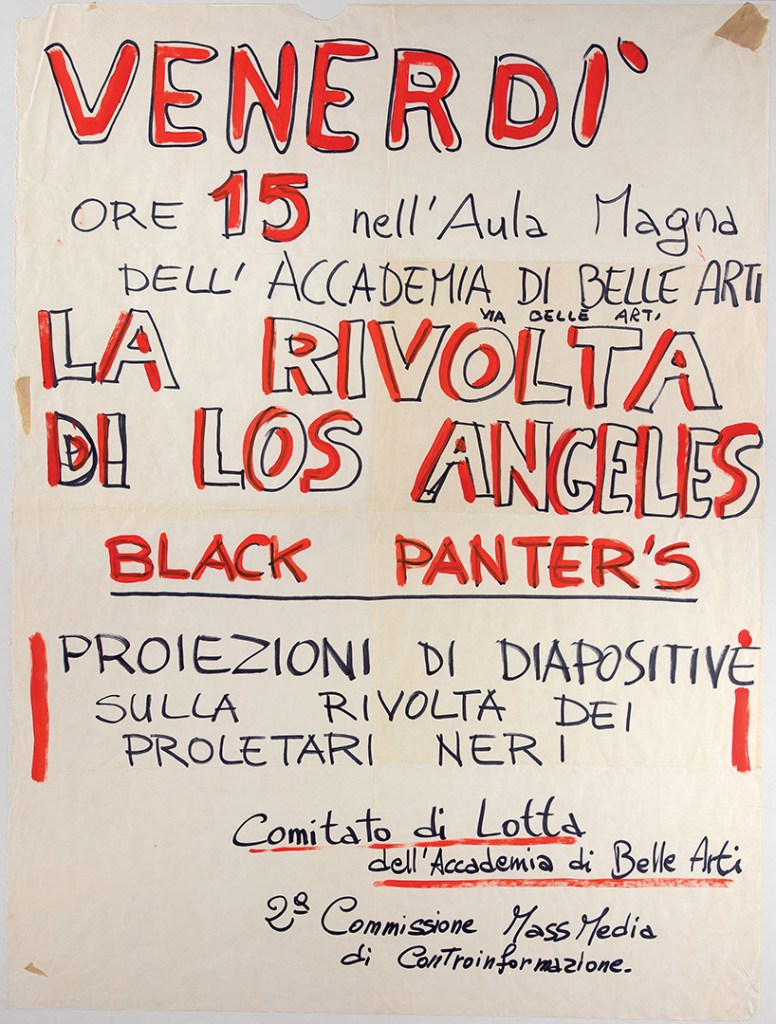 Tazebao degli studenti dell’Accademia di Belle Arti
Bologna Marzo 1969 (Archivio storico dell’ Università di Bologna)